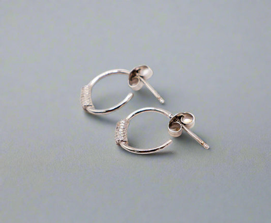 Italian Mini Sterling Silver Hoop Earrings