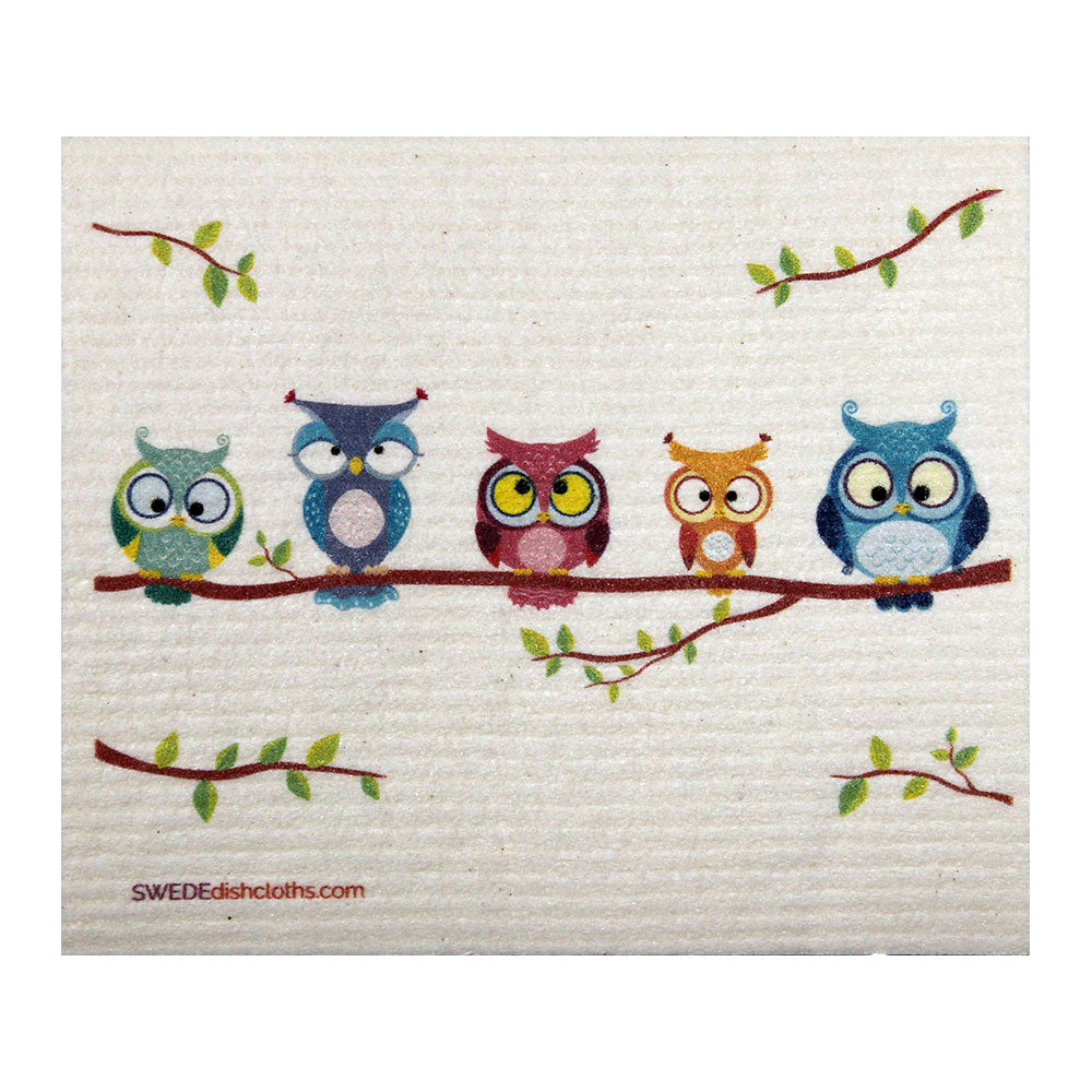 Mixed Owls Set of 3 cloths (One of each design) Swedish Dishcloths ECO Absorbent Cleaning Cloth - Concordia Style Boutique