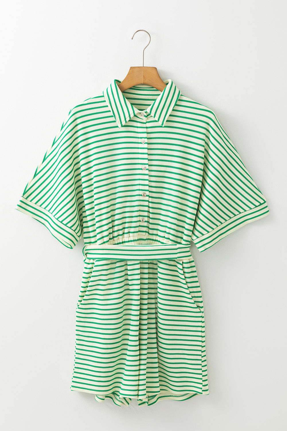 Annabelle Stripe Buttoned & Tie Romper - Concordia Style Boutique