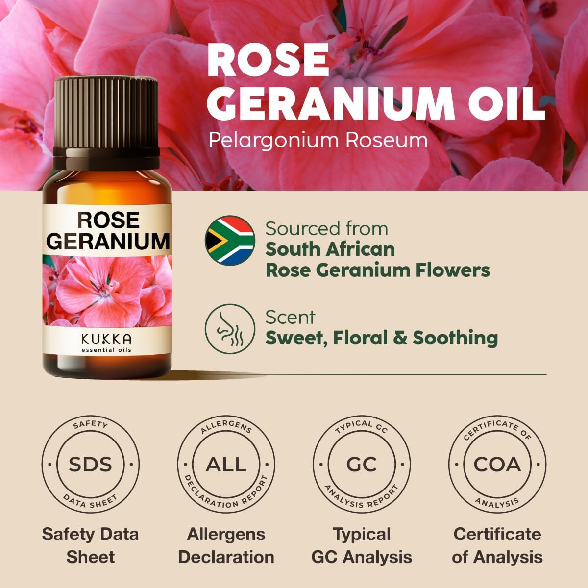 Rose Geranium Essential Oil for Skin Diffuser (Kukka)- 0.34 Fl Oz - Premium Essential Oil Singles from Concordia Style Boutique - Just $14.05! Shop now at Concordia Style Boutique