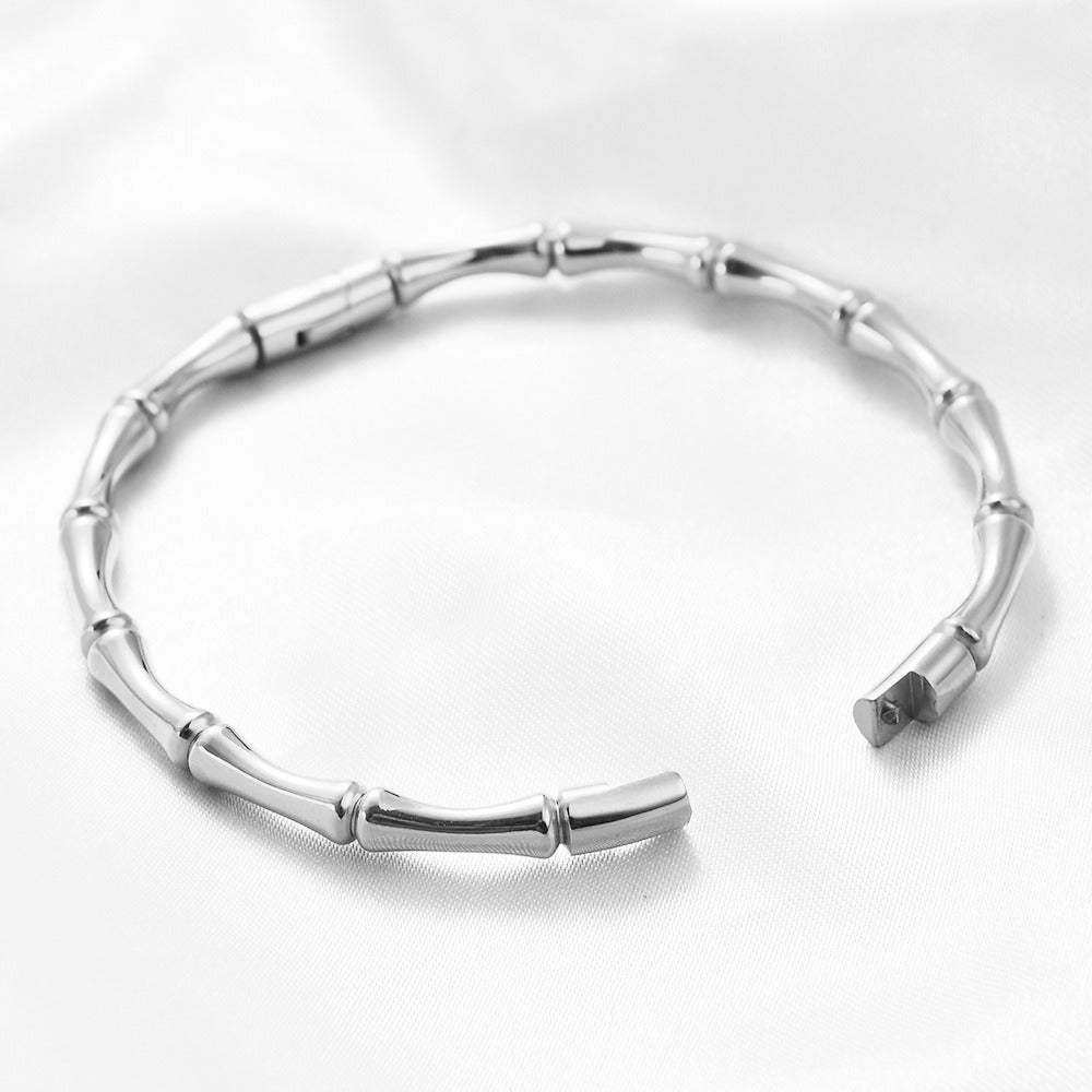 Bracelet - Simple - Round - Bamboo Knot - 5MM-  Stainless Steel - Magnetic - Premium Bracelet from Concordia Style Boutique - Just $12.80! Shop now at Concordia Style Boutique