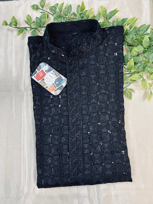 Black sequin kurta | short kurta