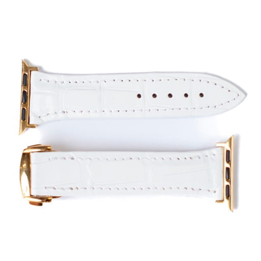 Apple Watch Band, White Matte Alligator