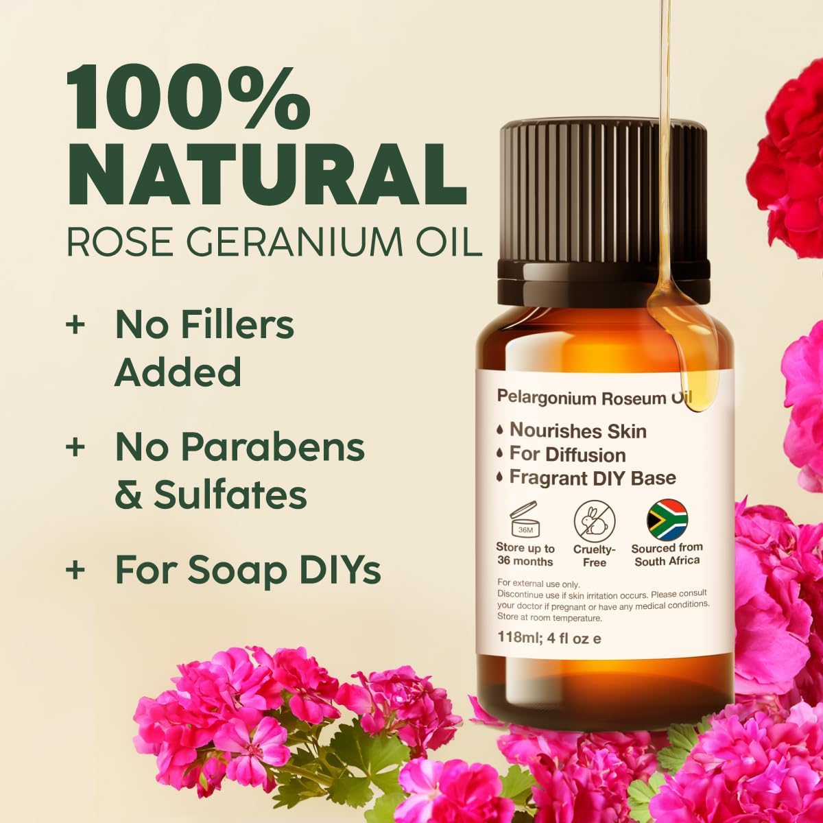 Rose Geranium Essential Oil for Skin Diffuser (Kukka)- 0.34 Fl Oz - Premium Essential Oil Singles from Concordia Style Boutique - Just $14.05! Shop now at Concordia Style Boutique