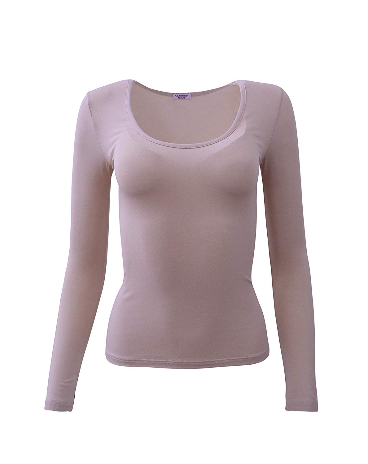 EGI Luxury Modal Women's Long Sleeved T-Shirt. Proudly Made in Italy (Deep Crew Neck).