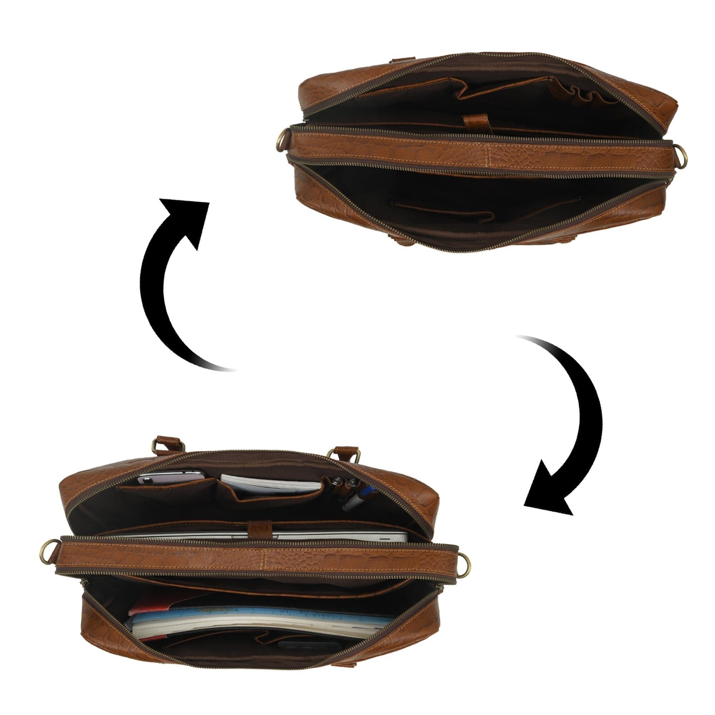 Easton Premium Buffalo Leather Laptop Office Briefcase - Concordia Style Boutique