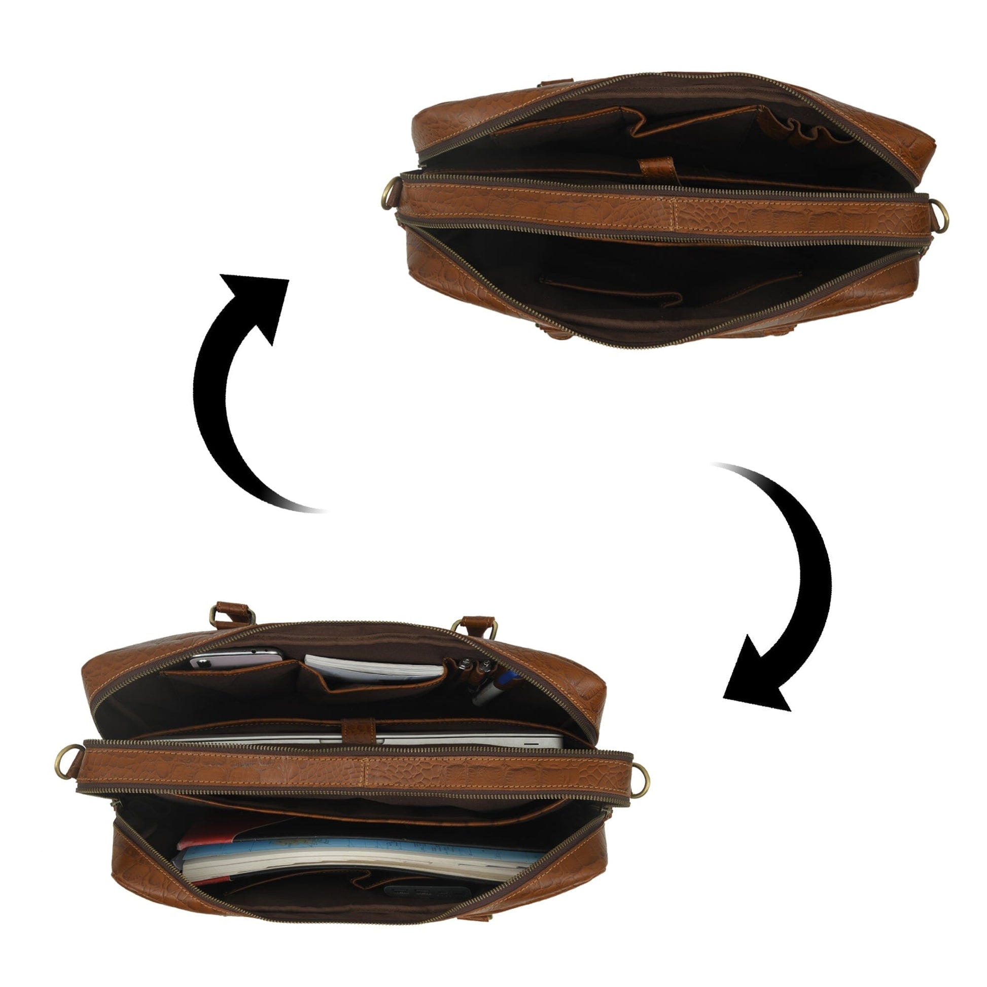 Easton Premium Buffalo Leather Laptop Office Briefcase - Concordia Style Boutique