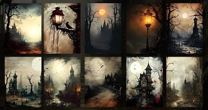 Spooky Gothic Castles Halloween Greeting Card with Envelope