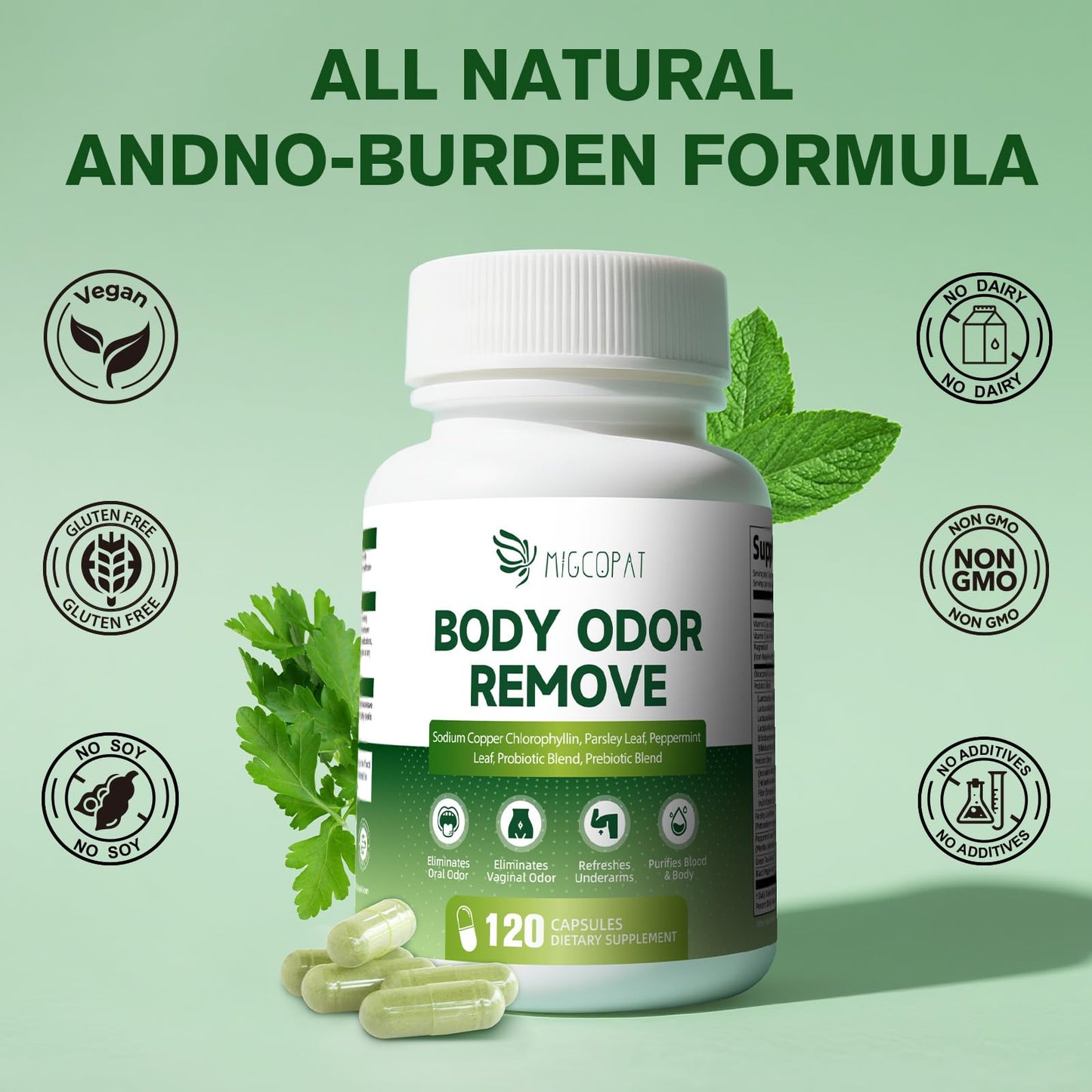 Chlorophyll Body Deodorizing Supplement - 120 Caps