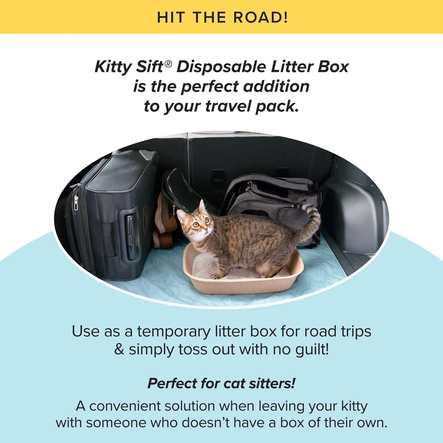 Kitty Sift Eco-Friendly Disposable Litter Box – Breathable, Odor-Reducing, Reusable & Biodegradable – Made from 100% Recycled Cardboard