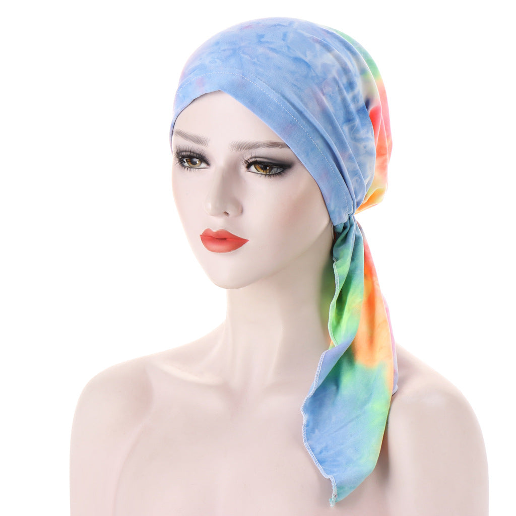 Curved Tail Turban Hat Flower Cloth Pullover - Premium head wrap from Concordia Style Boutique - Just $13.98! Shop now at Concordia Style Boutique