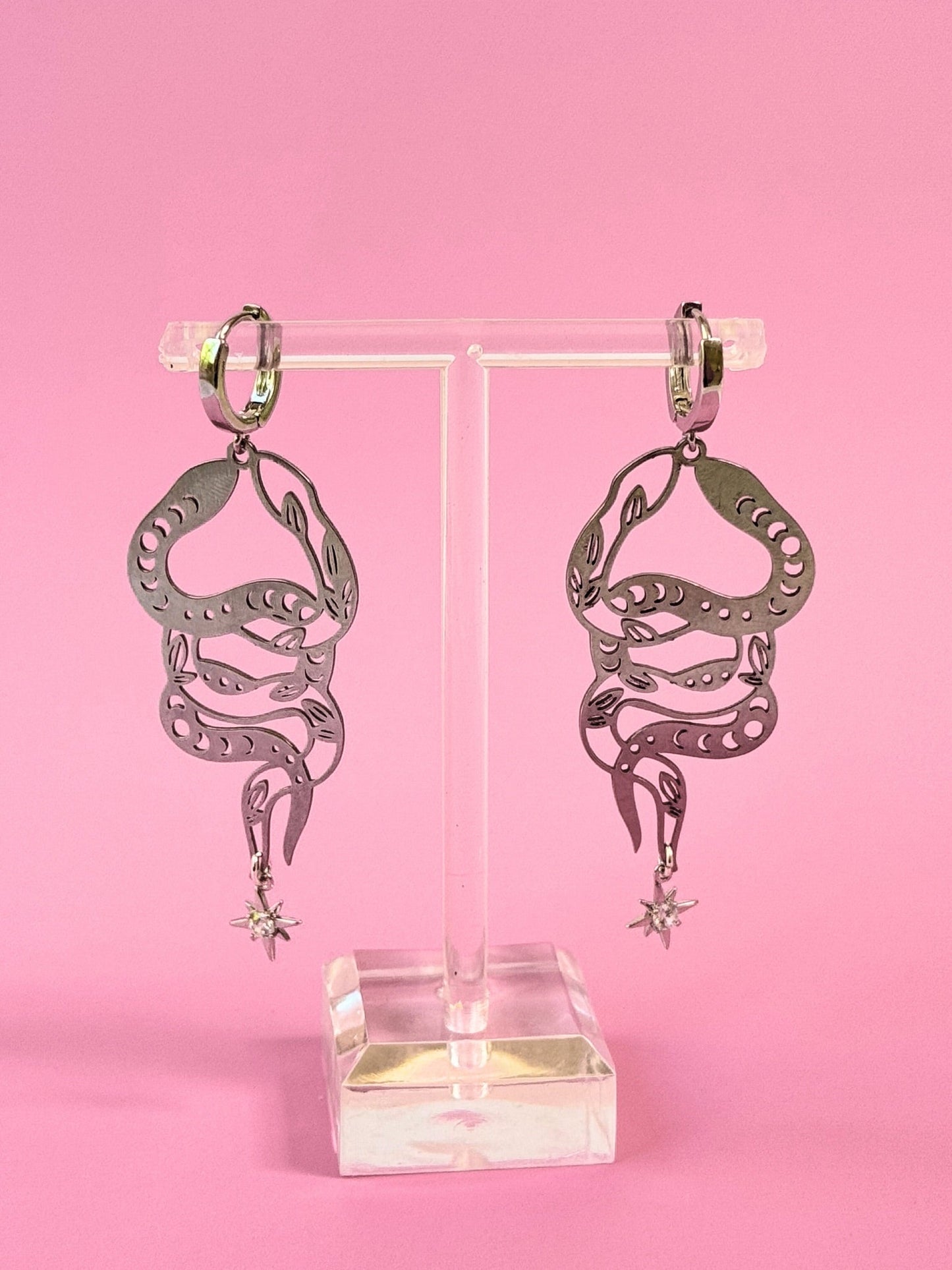 Celestial Serpent Brass Dangles