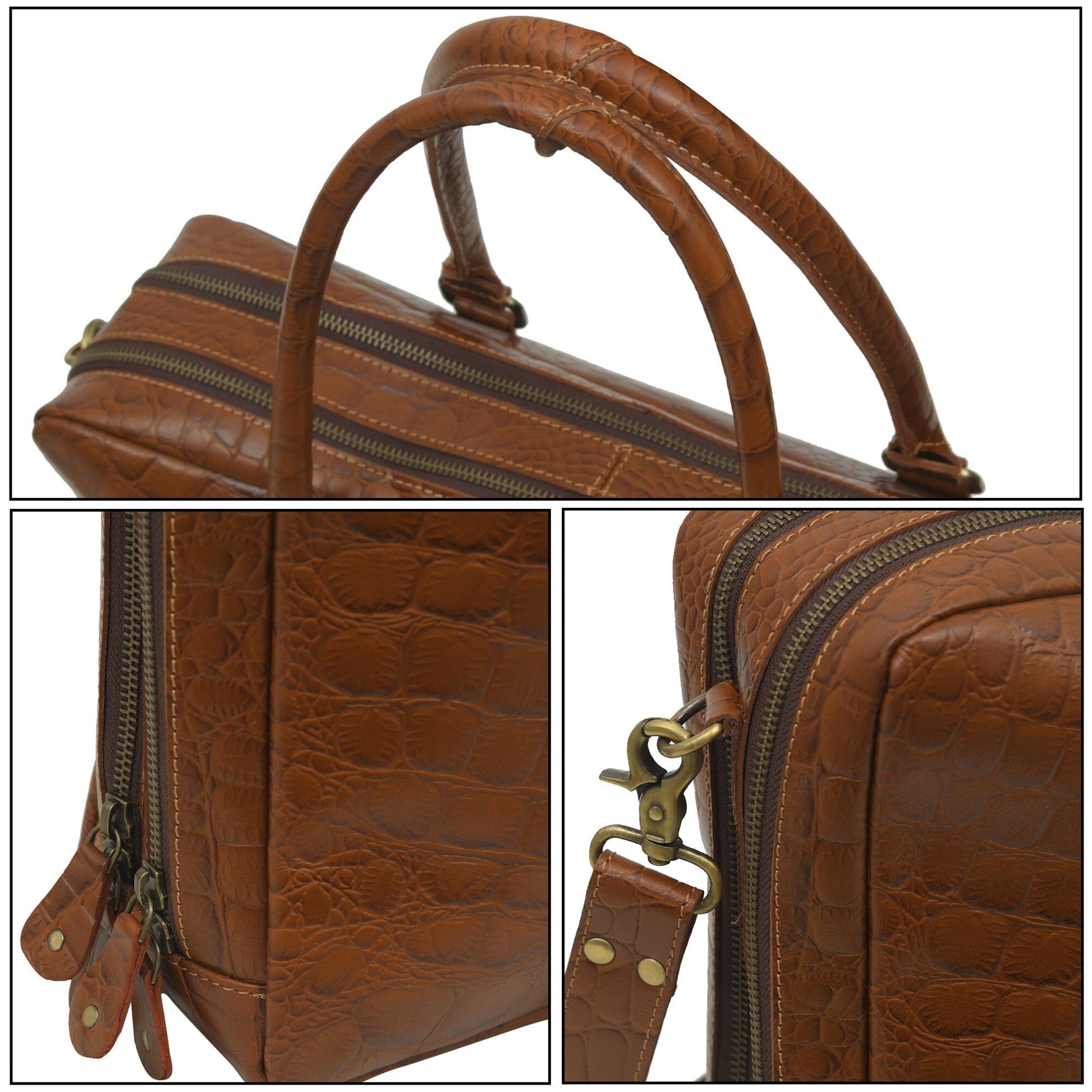 Easton Premium Buffalo Leather Laptop Office Briefcase - Concordia Style Boutique