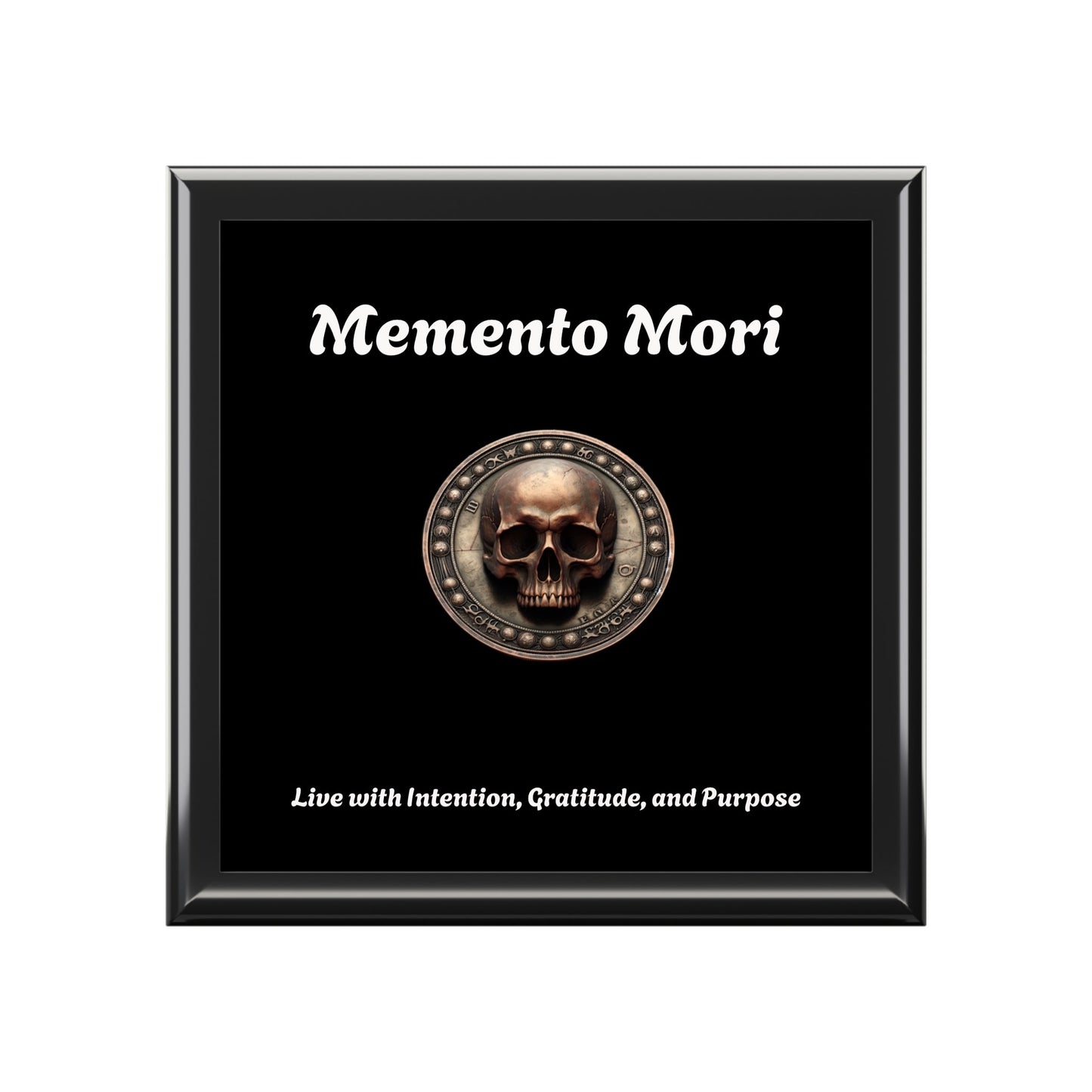 "Memento Mori" Jewelry Box for Intentional Living - "Live with Intention, Gratitude, and Purpose" - Premium Jewelry Box from Concordia Style Boutique - Just $59.33! Shop now at Concordia Style Boutique