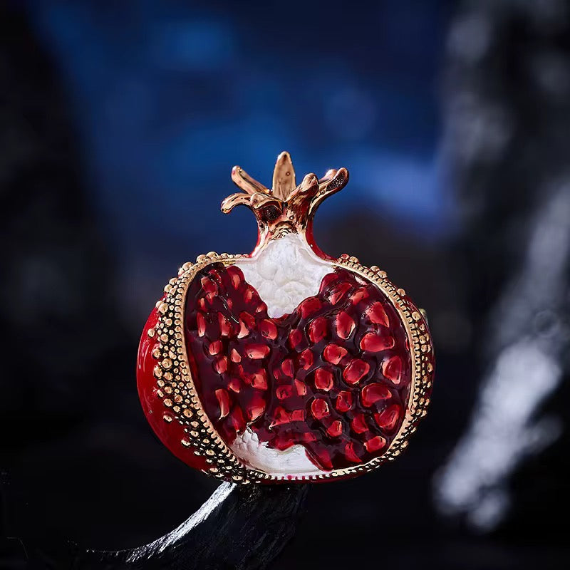 Open Pomegranate Brooch