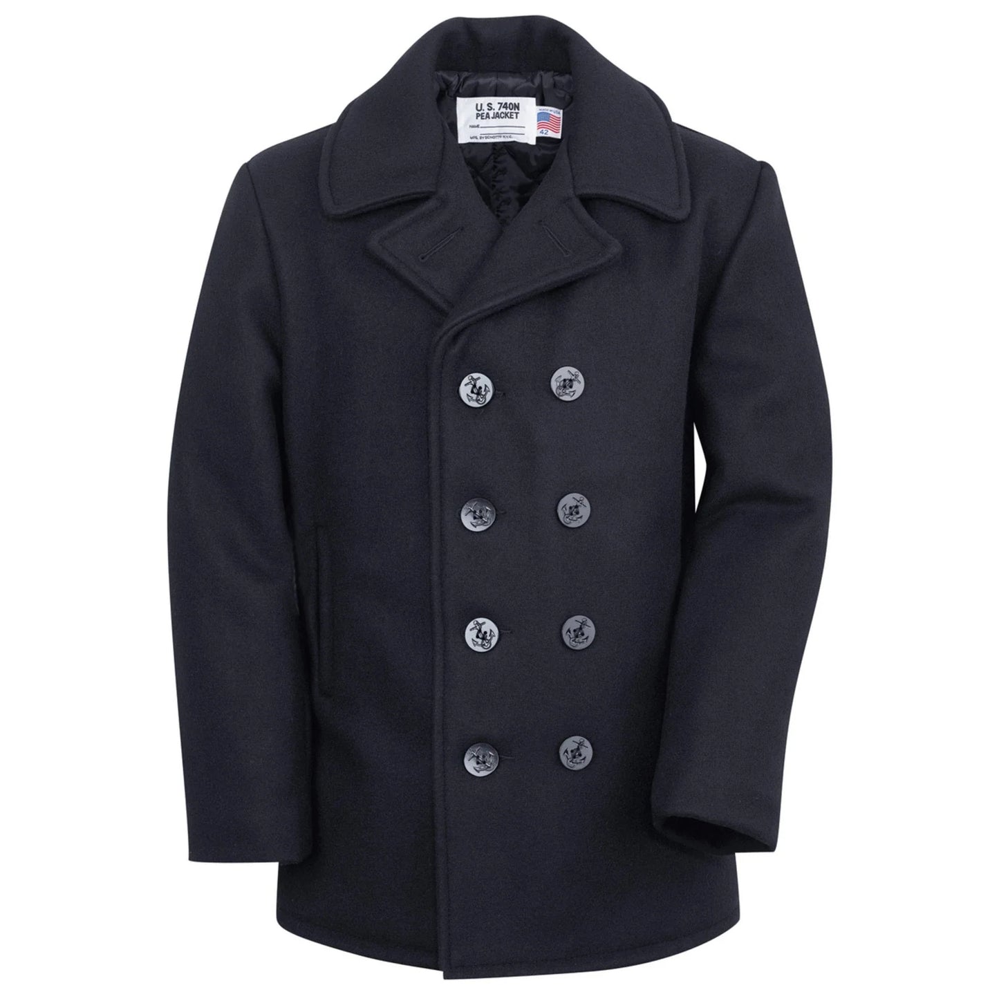 Authentic Pea Coat - Navy - Classic 32 Oz. Melton Wool - Concordia Style Boutique