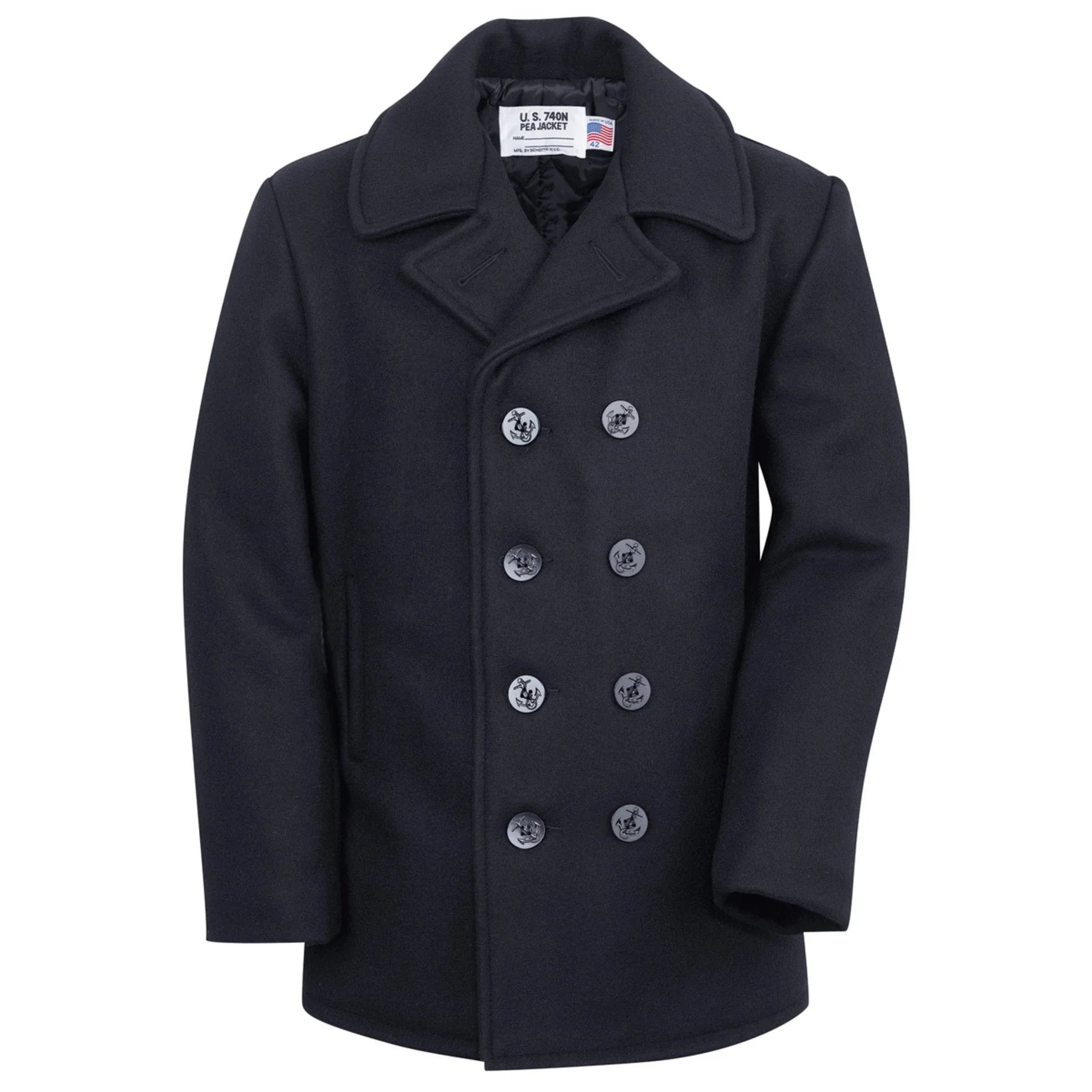Authentic Pea Coat - Navy - Classic 32 Oz. Melton Wool - Concordia Style Boutique