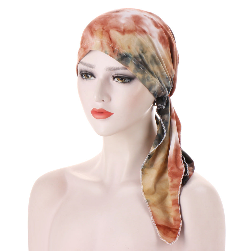 Curved Tail Turban Hat Flower Cloth Pullover - Premium head wrap from Concordia Style Boutique - Just $13.98! Shop now at Concordia Style Boutique