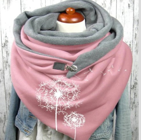 Women's Cotton Malaysia Warm Button Scarf