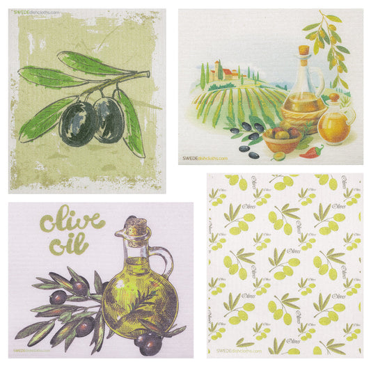 Mixed Olives Set of 4 (One of each design) Paper Towel Replacements | Swededishcloths - Concordia Style Boutique
