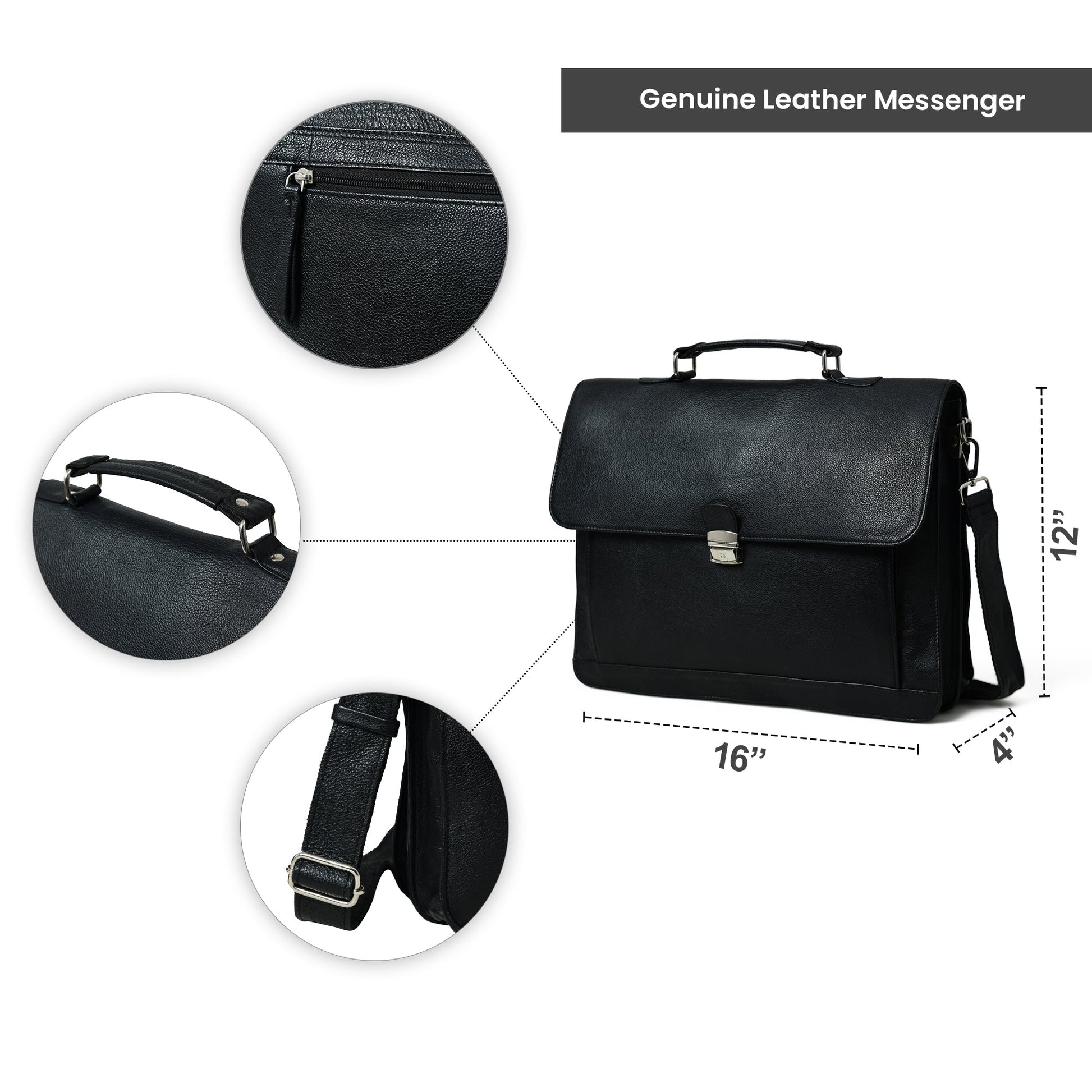 Business Attache Laptop Bag - Italian Finish - Concordia Style Boutique