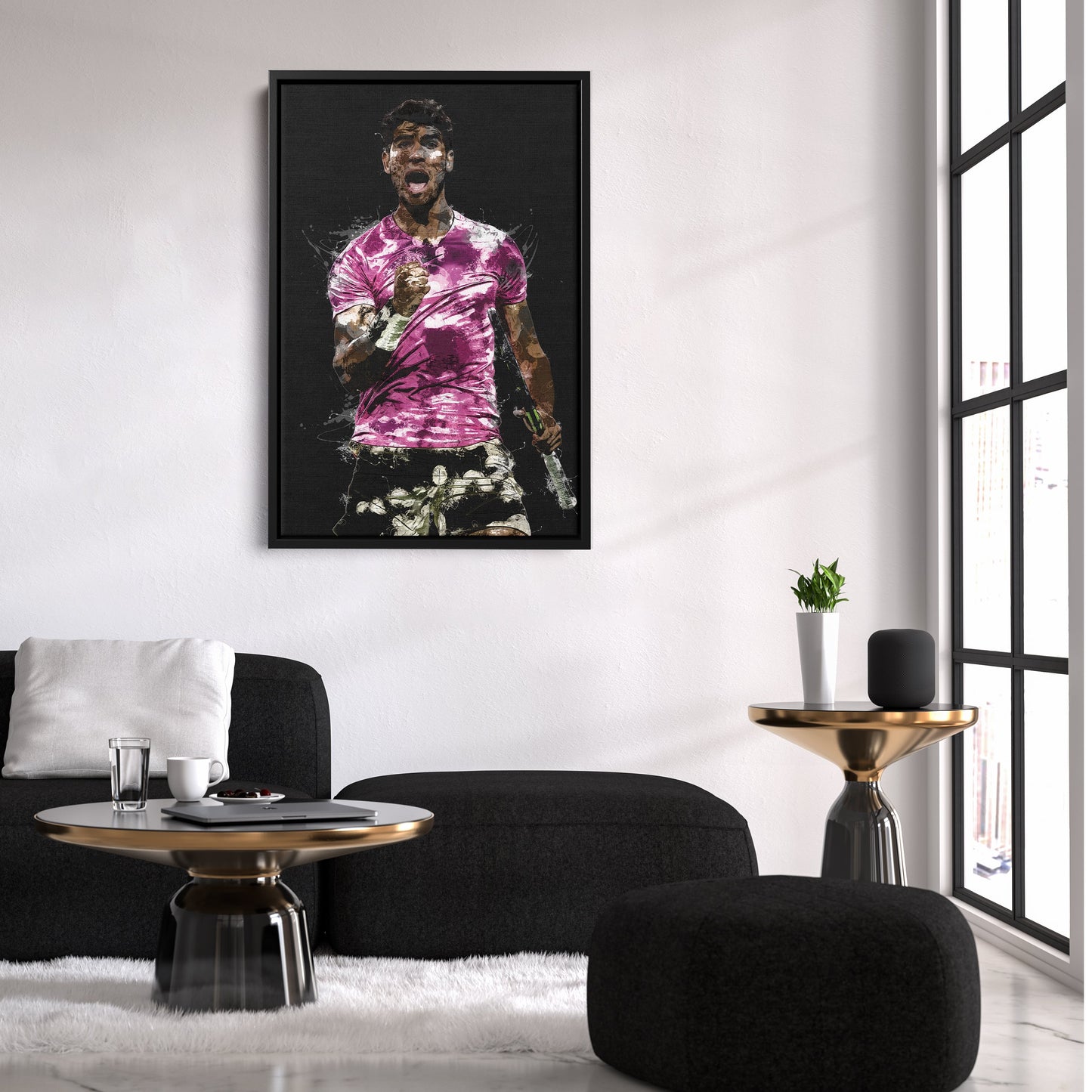 Carlos Alcaraz Canvas Print – Iconic Tennis Wall Art for Man Cave or Home