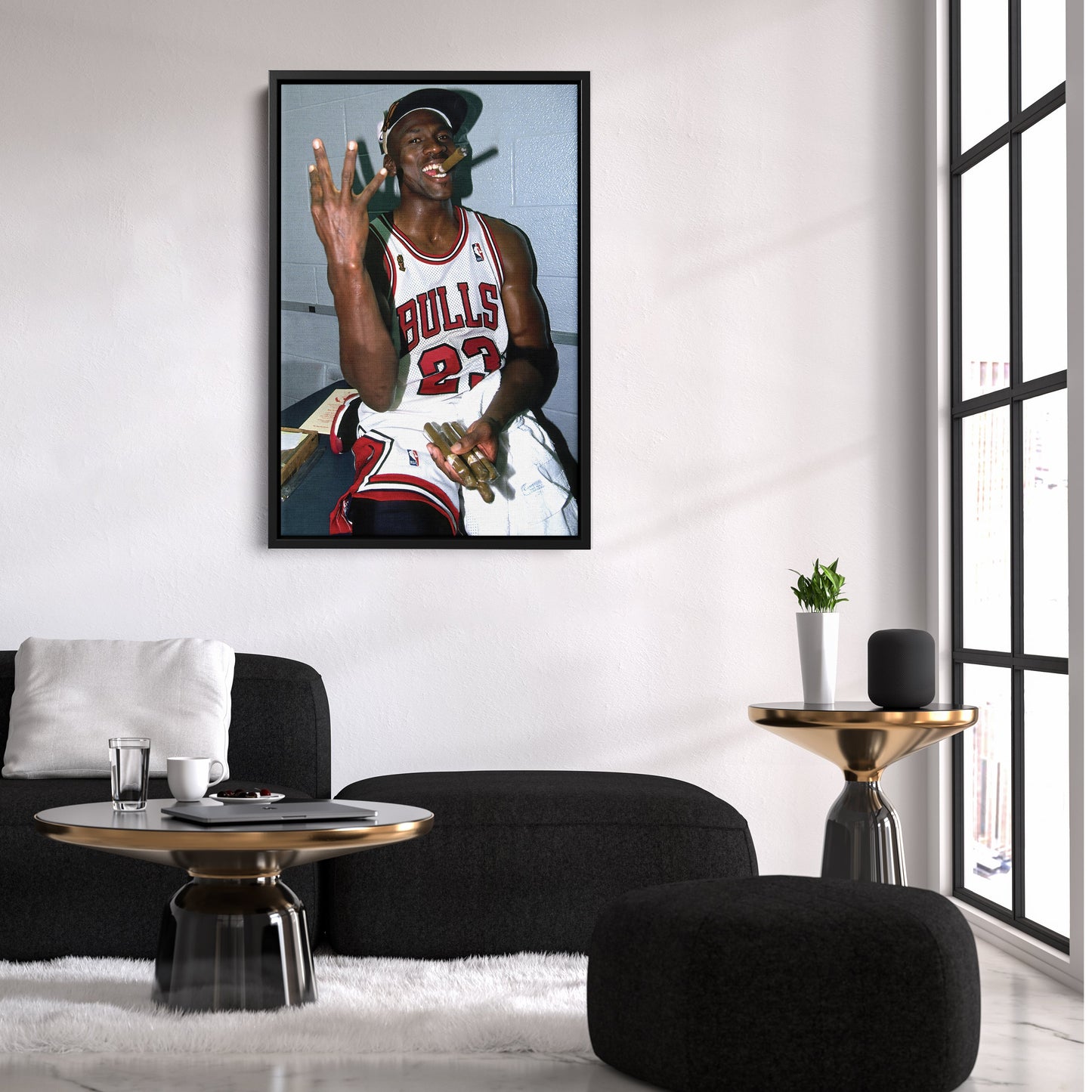 Michael Jordan Smoking Canvas – Chicago Bulls Wall Art Home Decor