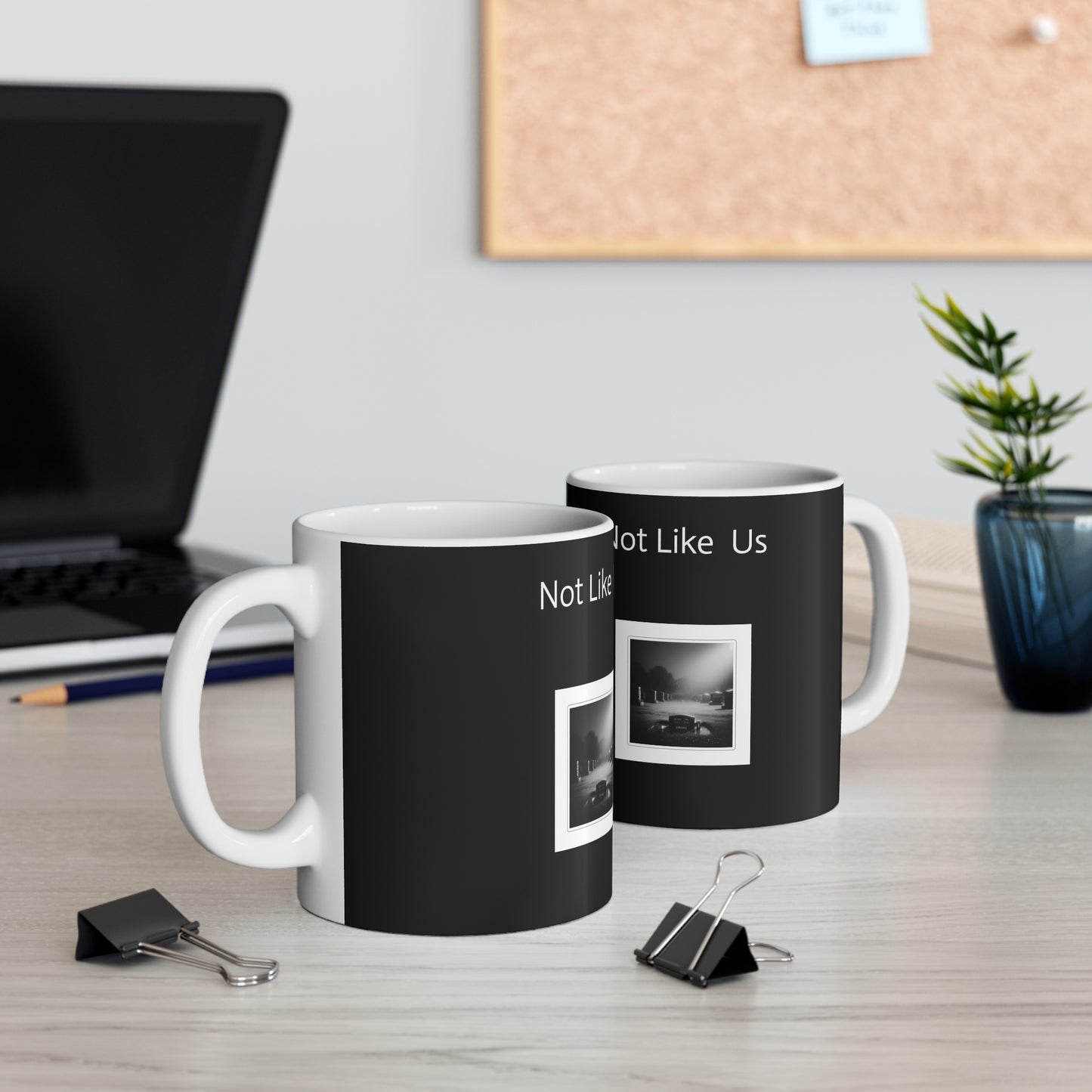 "Not Like Us" - R.I.P. Drake -Black Mug, Unique Gift for Coffee Lovers, Home Decor, "Not Like Us" Design, Aesthetic Mug, Tea Time, Artful Drinkware - Premium Mug from Concordia Style Boutique - Just $17.98! Shop now at Concordia Style Boutique