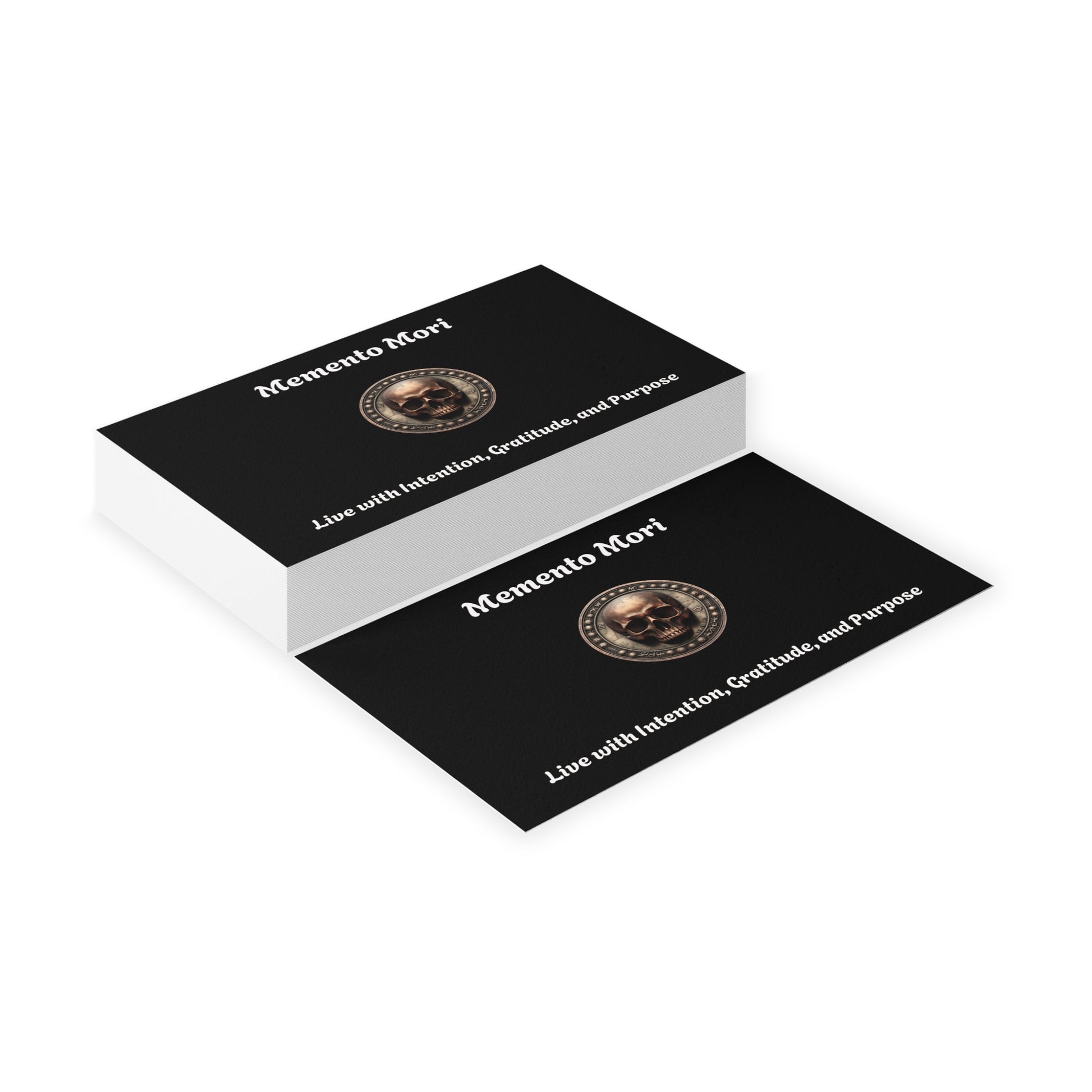 "Memento Mori" Business Cards - "Live with Intention, Gratitude, and Purpose" - Premium Business Cards from Concordia Style Boutique - Just $19.20! Shop now at Concordia Style Boutique