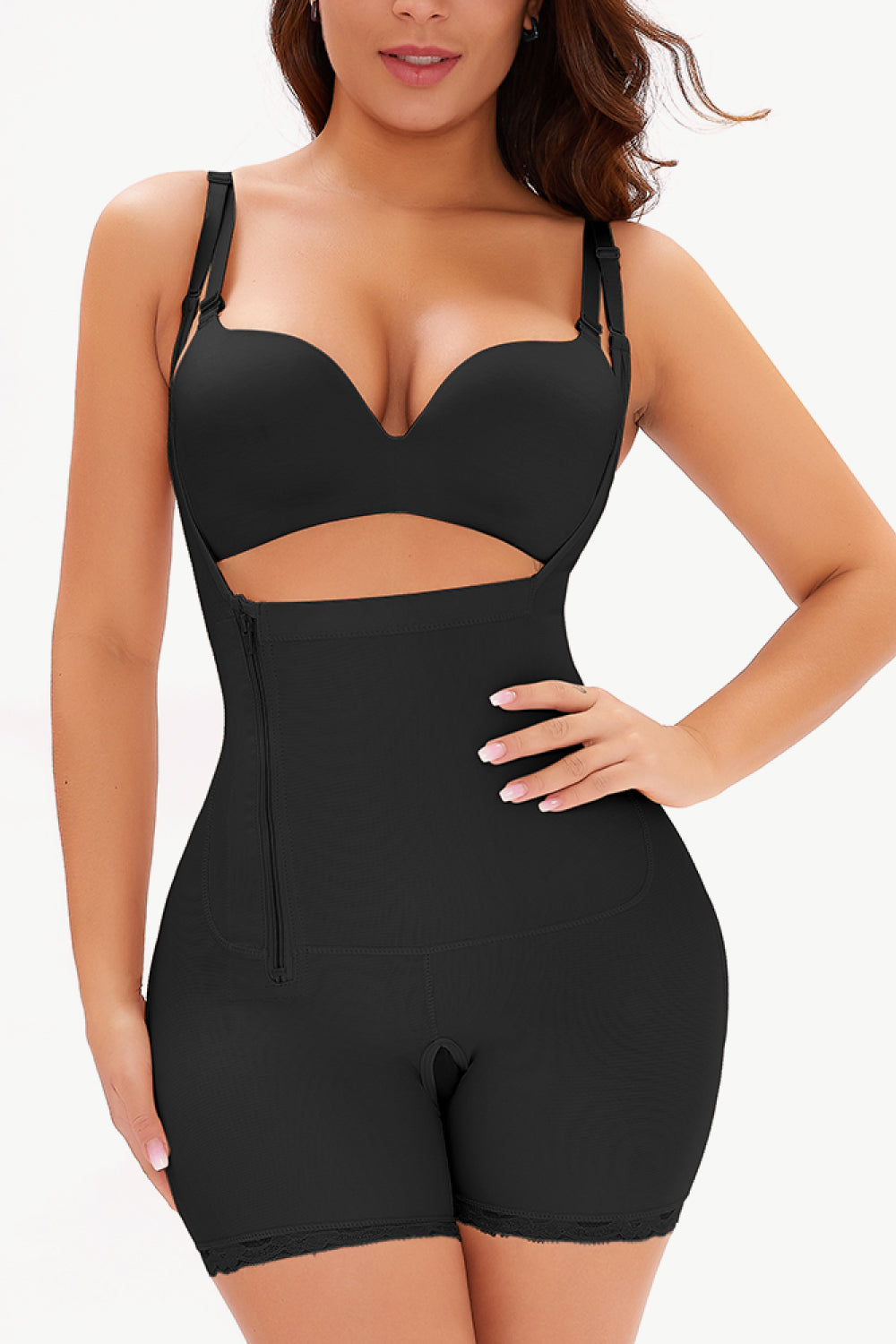 Full Size Side Zipper Under-Bust Shaping Bodysuit - Premium Bodysuit from Concordia Style Boutique - Just $34.10! Shop now at Concordia Style Boutique