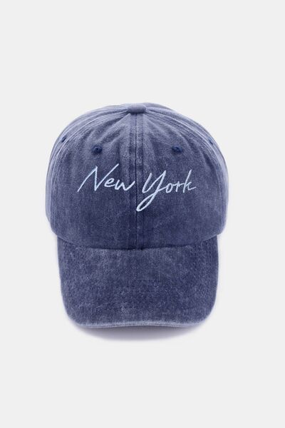 Zenana Washed Embroidered City Baseball Cap - Premium Baseball cap from Concordia Style Boutique - Just $17.68! Shop now at Concordia Style Boutique