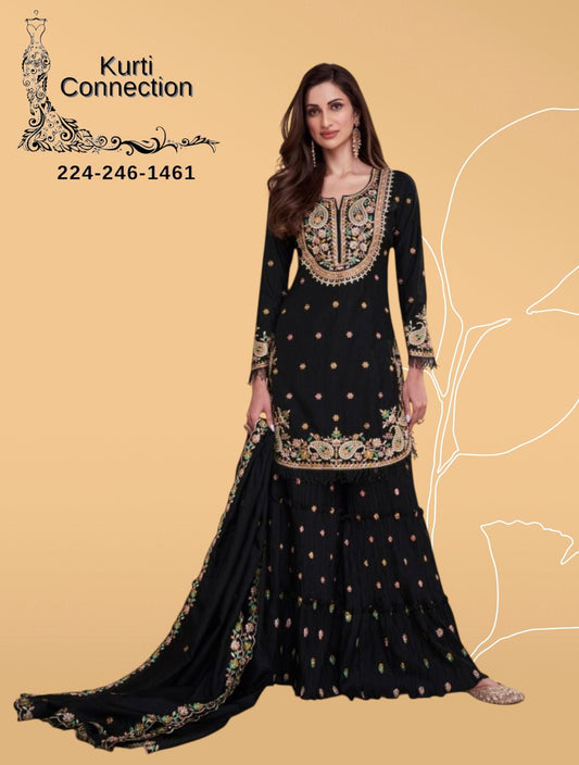 Black sharara set