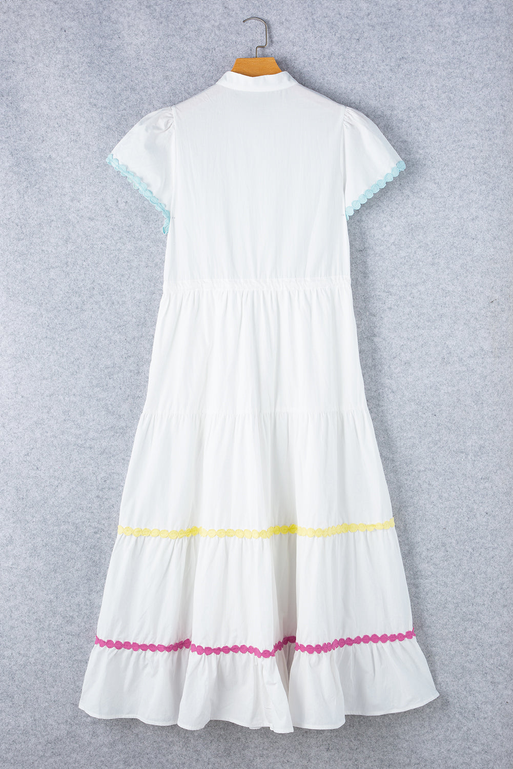 Aleah Rickrack Trim Short Sleeve Long Dress - Concordia Style Boutique
