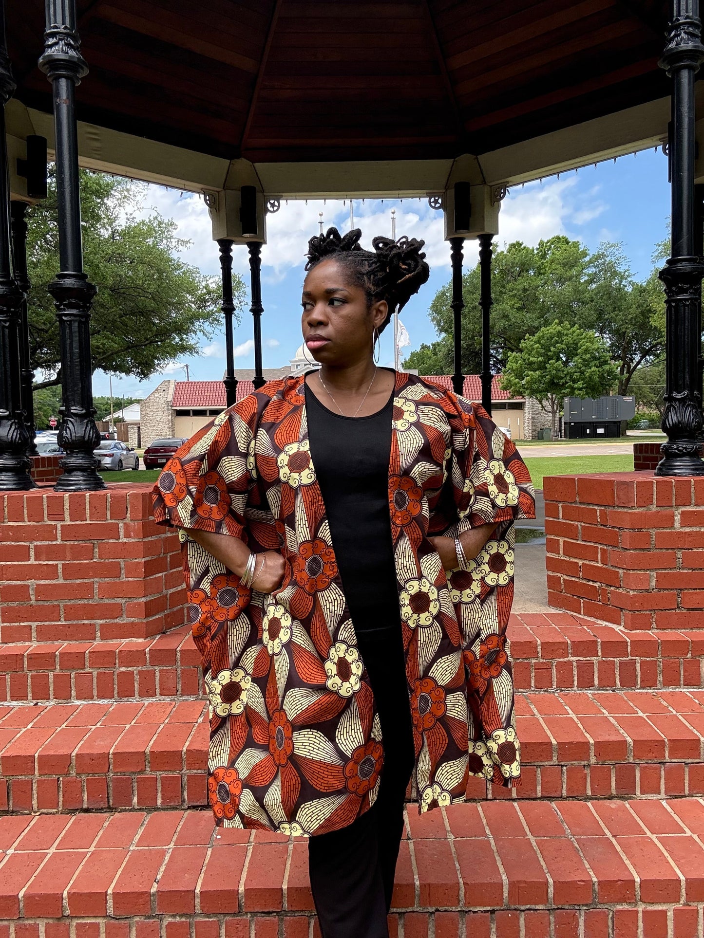 UWA Bold African Print Kimono Jacket - Handmade Ankara Outerwear for Women