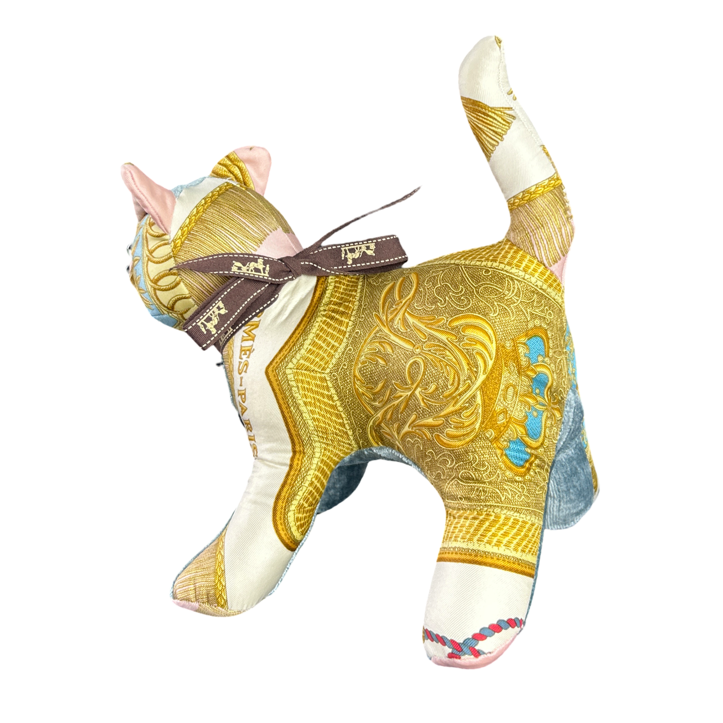 Poste et Cavalerie Vintage Silk Scarf Patchwork Kitten