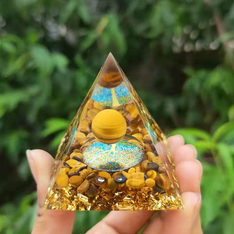 Crystal Ball Pyramid - 5CM 6 CM 8CM 10CM - Crystal Gravel Drop - Glue Resin Handmade - Concordia Style Boutique