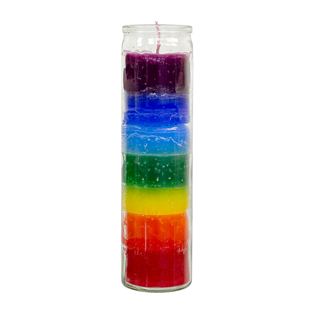 7 Day Chakra Glass Prayer Candle - Concordia Style Boutique