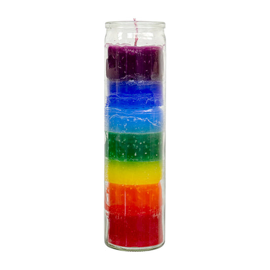 7 Day Chakra Glass Prayer Candle - Concordia Style Boutique