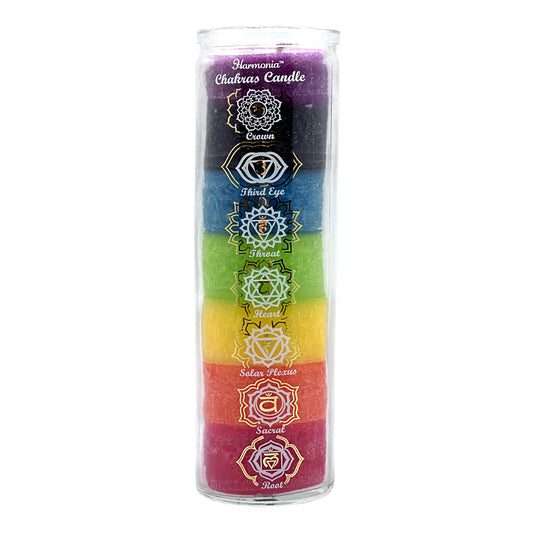 7 Day Chakra Glass Prayer Candle - Concordia Style Boutique