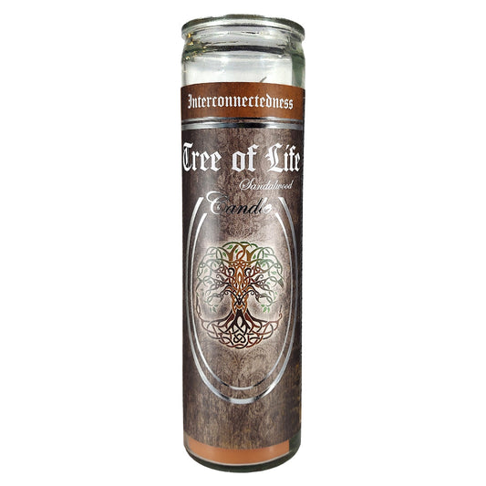 7 Day Glass Ritual Candle - Tree of Life - Sandalwood - Concordia Style Boutique