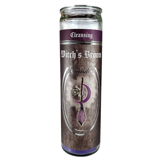 7 Day Glass Ritual Candle - Witch's Broom - Sage - Concordia Style Boutique