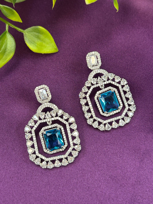 AD earrings: turquoise blue