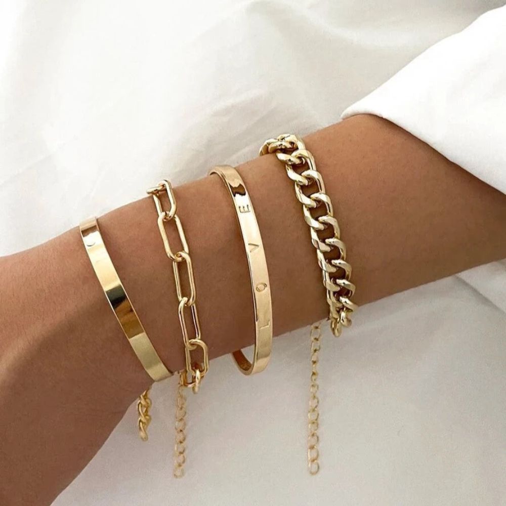 GILDED BRACELET SET (ADJUSTABLE) - Concordia Style Boutique