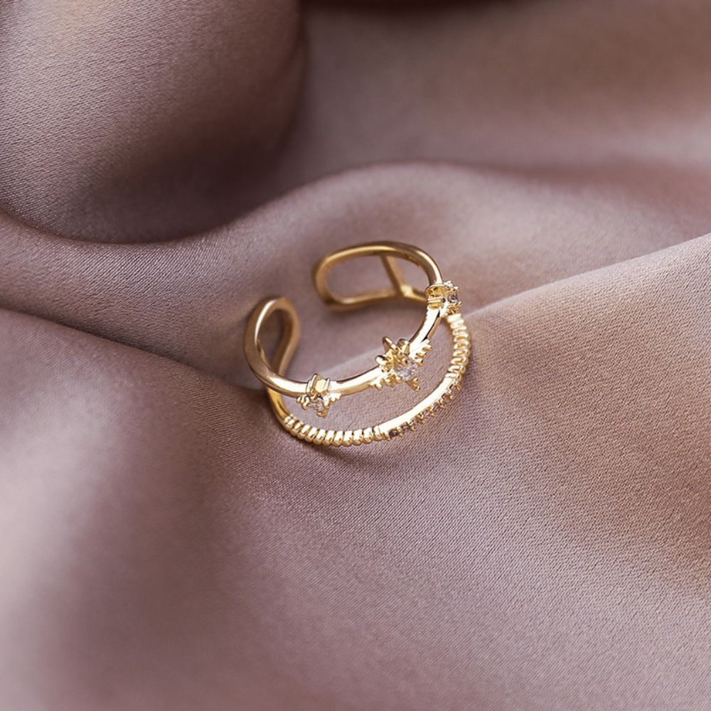 GOLD STAR RINGS SET (ADJUSTABLE) - Concordia Style Boutique