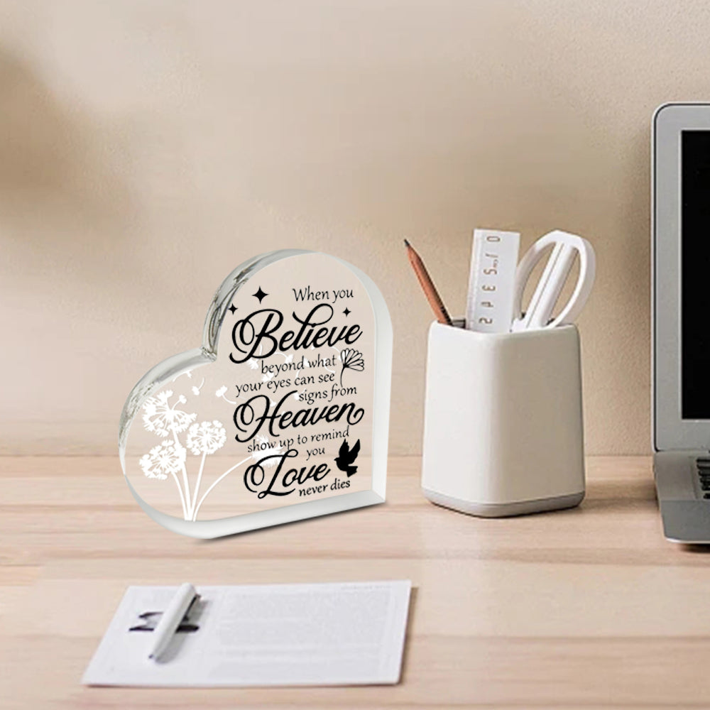 Acrylic Memorial Heart - When You Believe - Concordia Style Boutique