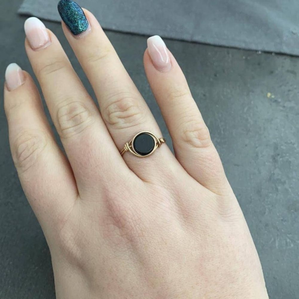 BLACK ONYX KNOT RING - Concordia Style Boutique