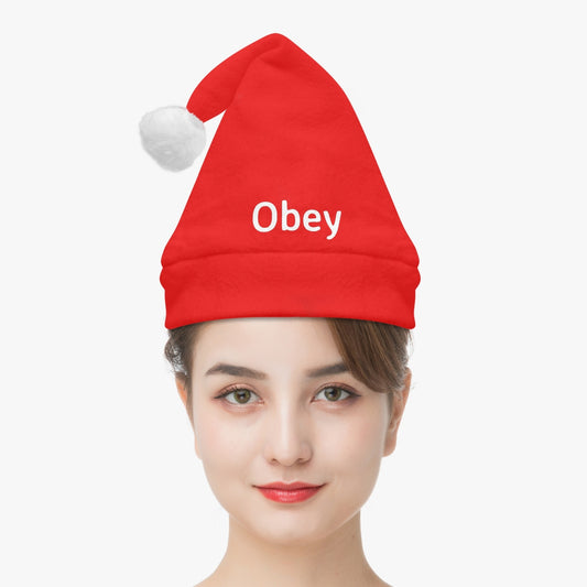 Christmas Santa Hat - Obey and Submit - Premium Christmas Santa Hat from Concordia Style Boutique - Just $12.75! Shop now at Concordia Style Boutique