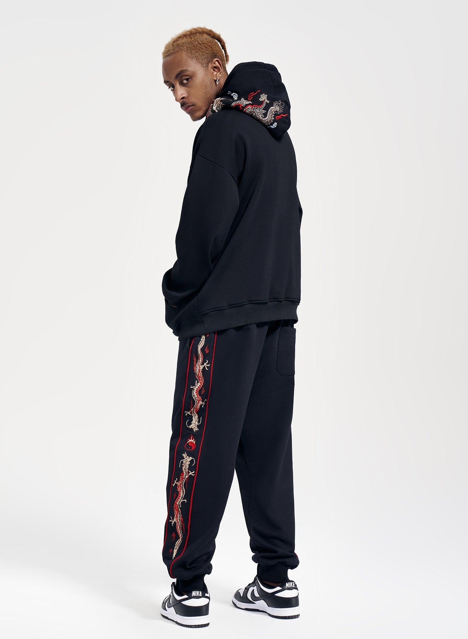 KH7061 Dragon Embroidery Joggers - Concordia Style Boutique