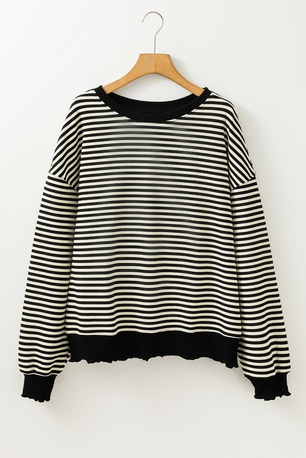 Angie Stripe Loose Drop Shoulder Long Sleeve Top - Concordia Style Boutique