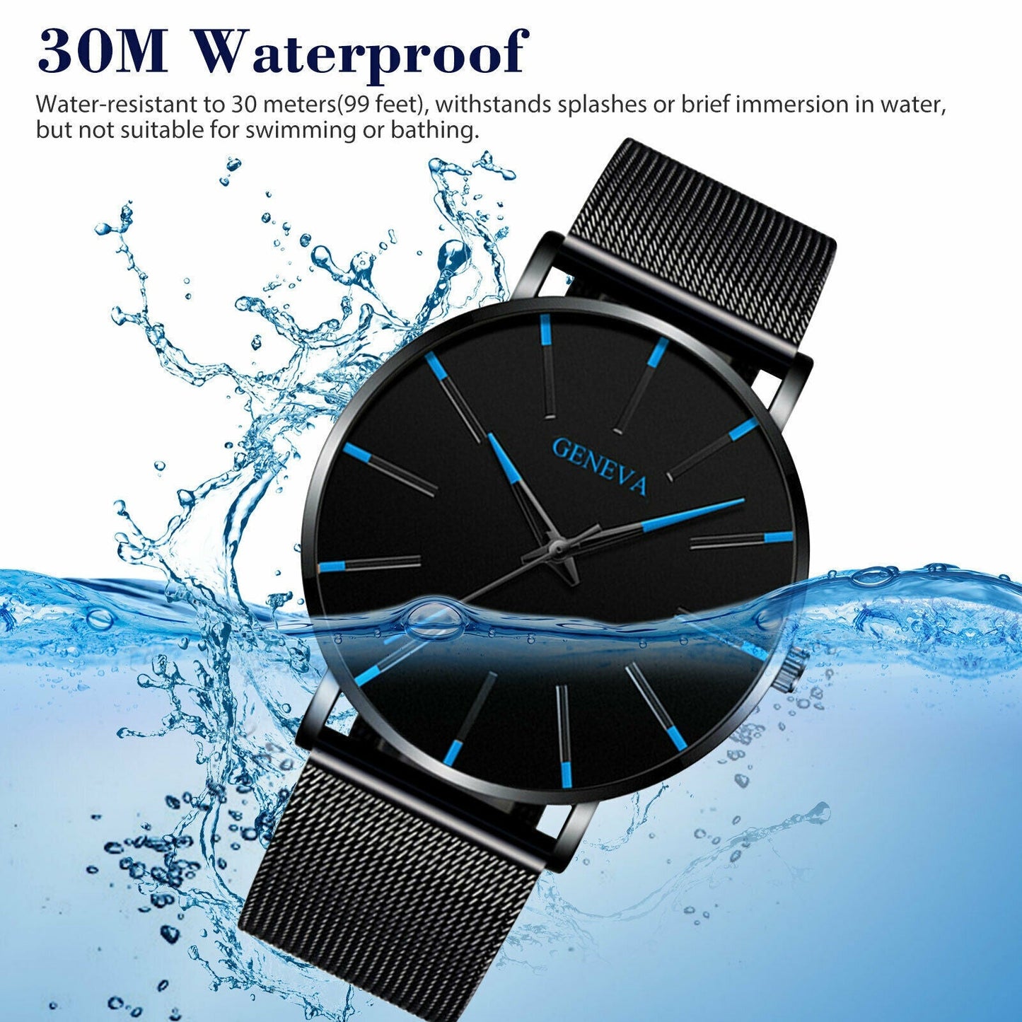 Luxury Men's Quartz Watch Stainless Steel Analog Ultra Thin Waterproof Business - Premium watch from erDouckan - Just $33.89! Shop now at Concordia Style Boutique